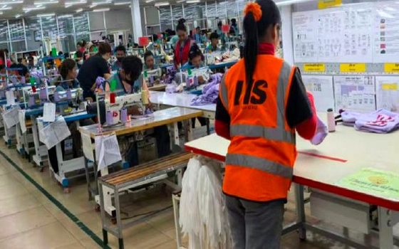Sewing floor at our Cambodia factory